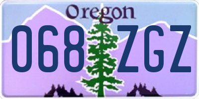 OR license plate 068ZGZ