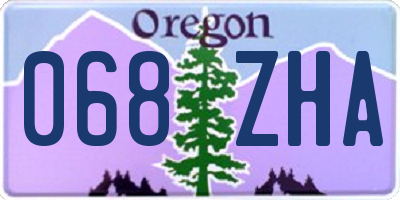 OR license plate 068ZHA
