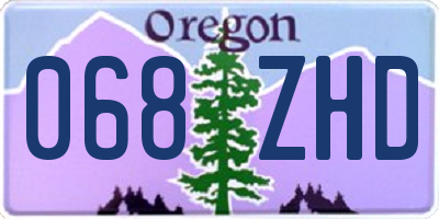 OR license plate 068ZHD