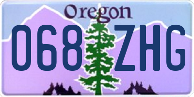 OR license plate 068ZHG