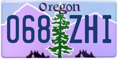 OR license plate 068ZHI