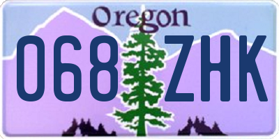OR license plate 068ZHK