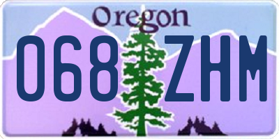 OR license plate 068ZHM