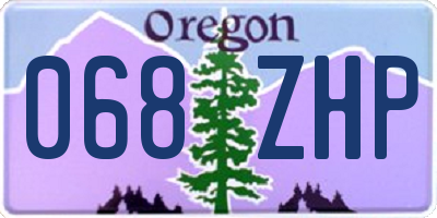 OR license plate 068ZHP