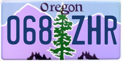 OR license plate 068ZHR