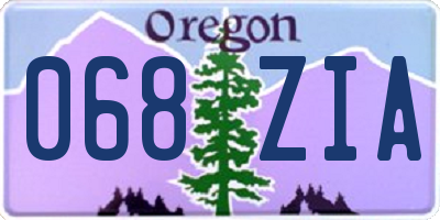 OR license plate 068ZIA