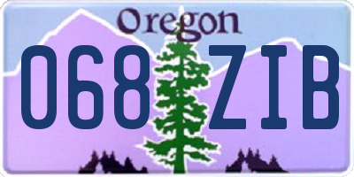 OR license plate 068ZIB