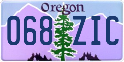 OR license plate 068ZIC