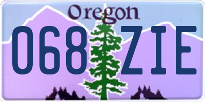 OR license plate 068ZIE