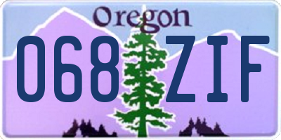 OR license plate 068ZIF