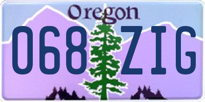 OR license plate 068ZIG