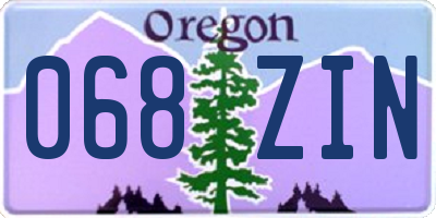 OR license plate 068ZIN