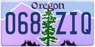 OR license plate 068ZIQ