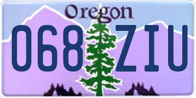OR license plate 068ZIU