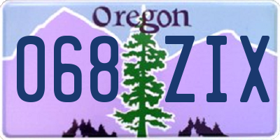 OR license plate 068ZIX