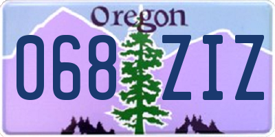 OR license plate 068ZIZ
