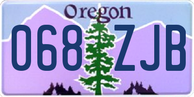 OR license plate 068ZJB