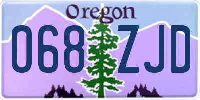 OR license plate 068ZJD