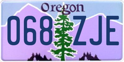 OR license plate 068ZJE