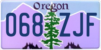 OR license plate 068ZJF