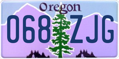 OR license plate 068ZJG