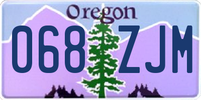 OR license plate 068ZJM