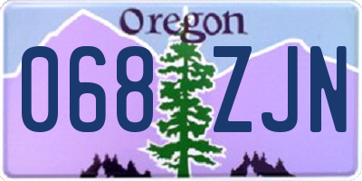OR license plate 068ZJN