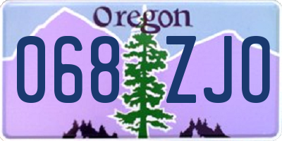 OR license plate 068ZJO