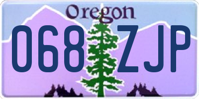 OR license plate 068ZJP