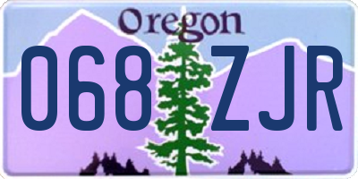 OR license plate 068ZJR