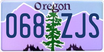 OR license plate 068ZJS
