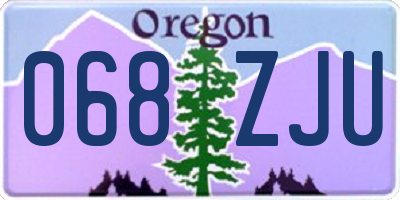 OR license plate 068ZJU
