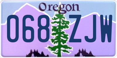 OR license plate 068ZJW