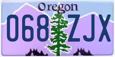 OR license plate 068ZJX