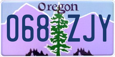 OR license plate 068ZJY