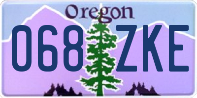 OR license plate 068ZKE