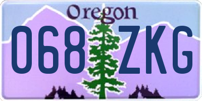 OR license plate 068ZKG
