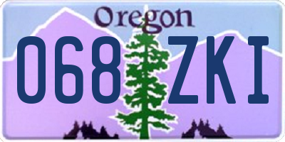 OR license plate 068ZKI