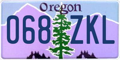 OR license plate 068ZKL