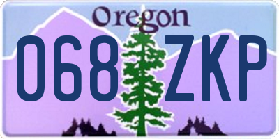 OR license plate 068ZKP