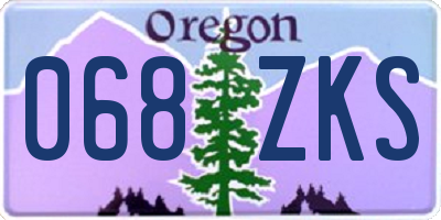 OR license plate 068ZKS