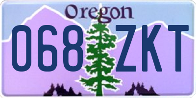 OR license plate 068ZKT