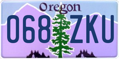 OR license plate 068ZKU