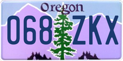 OR license plate 068ZKX