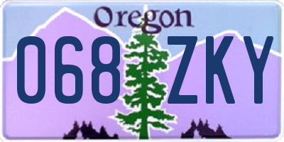 OR license plate 068ZKY