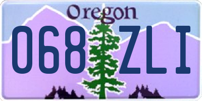 OR license plate 068ZLI