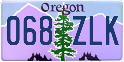 OR license plate 068ZLK
