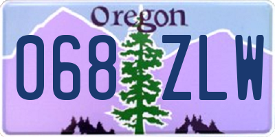 OR license plate 068ZLW