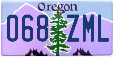 OR license plate 068ZML