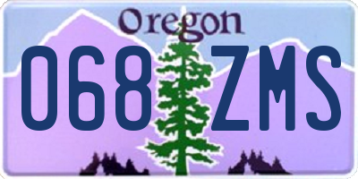OR license plate 068ZMS